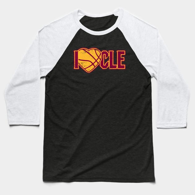 I Love CLE –veland Basketball! (DELUXE) Baseball T-Shirt by SaltyCult